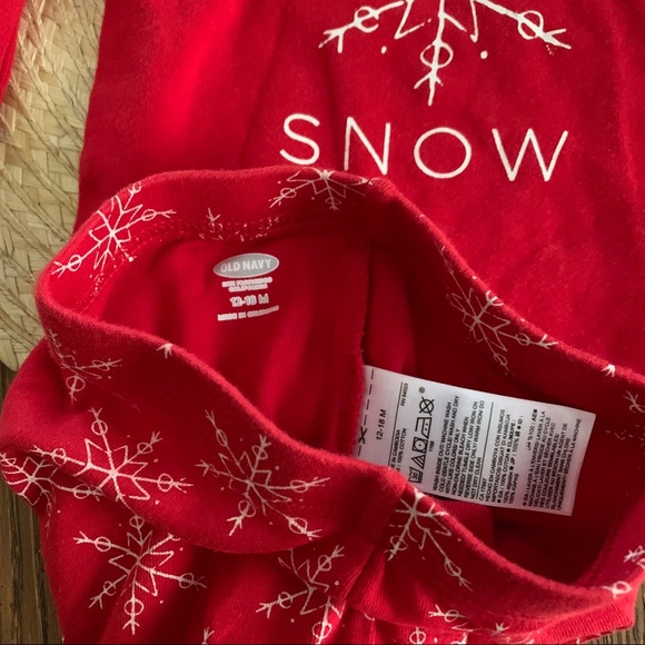 Old Navy 12-18M Let It Snow Cotton LoungeWear  Set - Picture 10 of 11